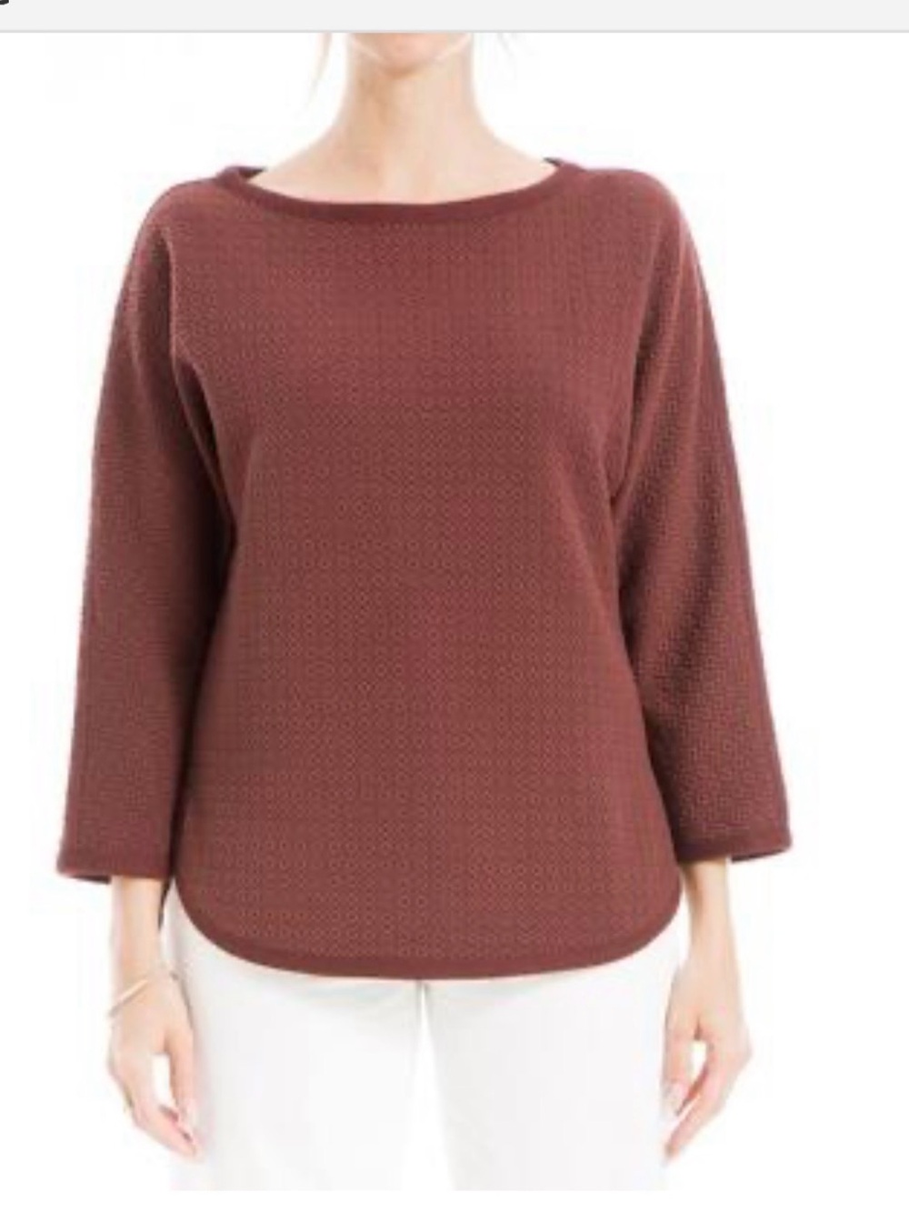 Sweater Neckline Dolman sleeve waffle knit sweater